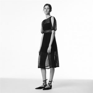 Sandro Black Guipure Midi Dress - sz 36 / small